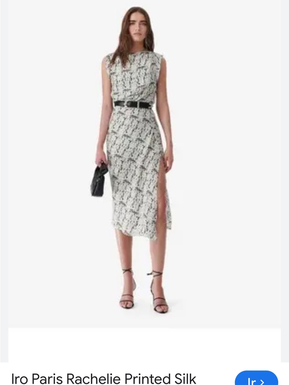 Iro Paris Rachelie Printed Midi Dress in White and Black